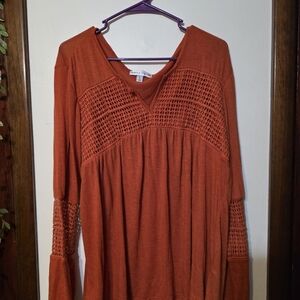 Women's Orange Knit Top